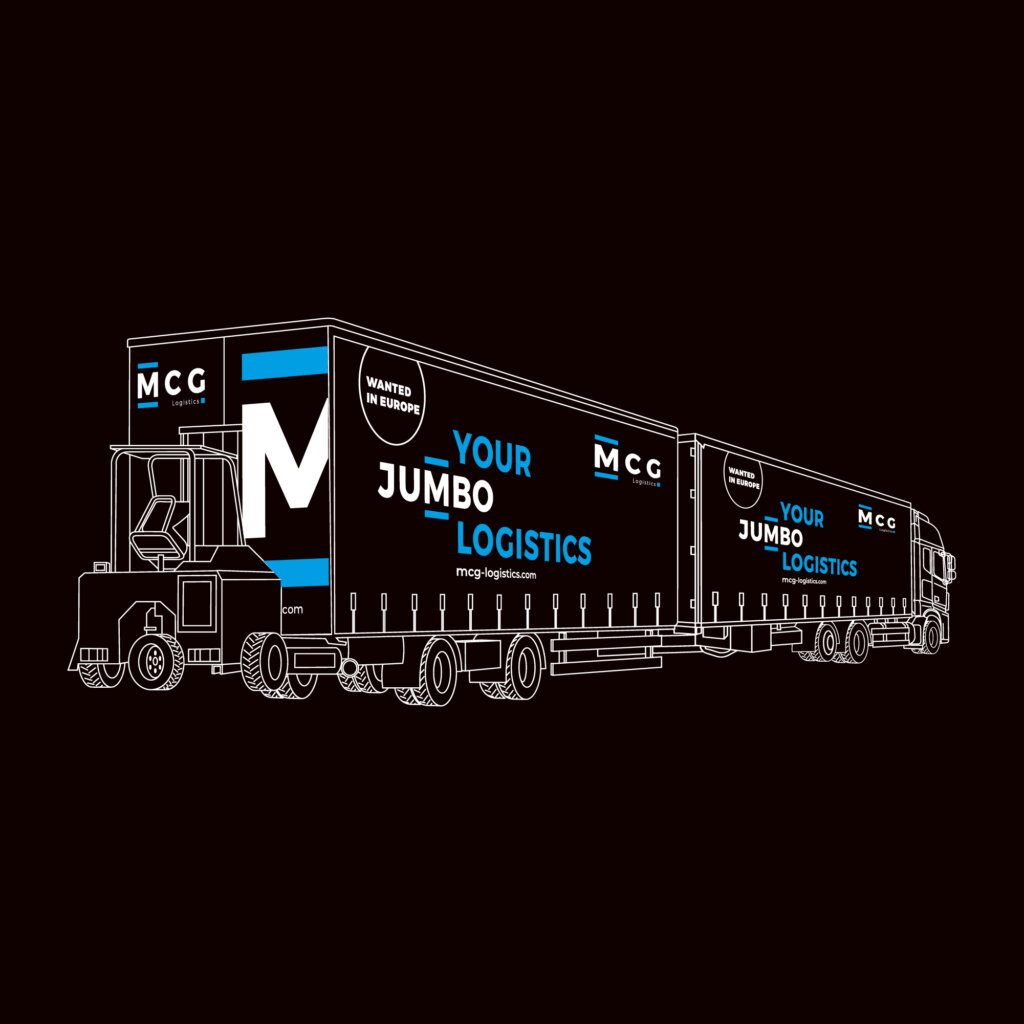 JUMBO trailer set (symmetric) MCG Logistics with forklift